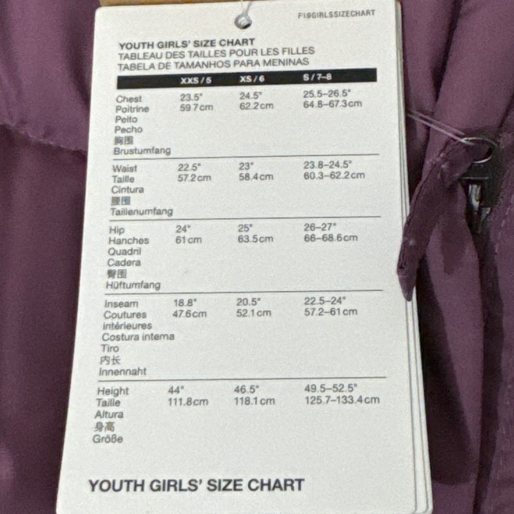 The North Face Girls Pikes Purple Down Puffer Jacket Hooded Fur Trim M 10/12 - Picture 7 of 11